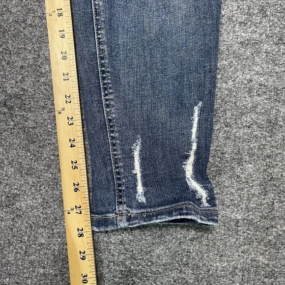 Sneak Peek Womens Distressed Sexy Boyfriend Jeans Size 13 Med Wash Cotton Blend - Picture 6 of 8